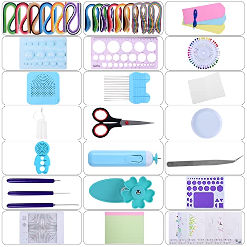 Complete Paper Quilling Kit with 1860 Strips, Electric Pen and Tools
