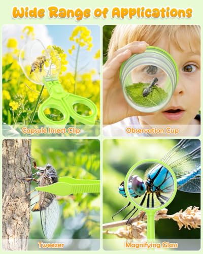 Bug Catcher for Kids,Kids Microscope,3-in-1 Insect Catching Kit for Kid - color: light green