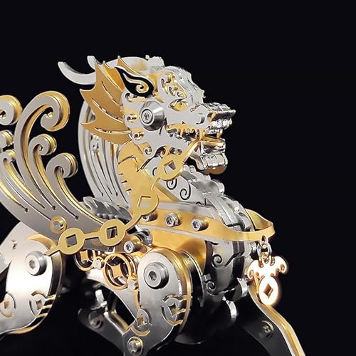 3D Metal Puzzles for Adults Mechanical Pixiu Assembly Model Kit, Colorful 3D Metal Model Kits to Build with Tool, Wasp 3D DIY Puzzle Desktop Toys Gifts for Adults Boys (Gold) - color: Gold
