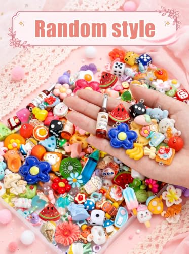 RQAYE DIY Bracelet Charms, Resin cut charms for Keychain & jewelry making