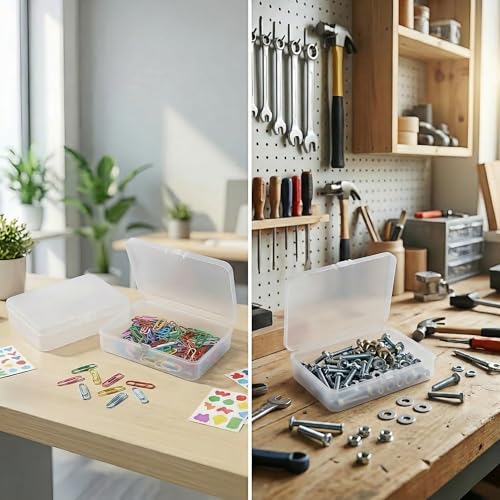 LJY 12 White Rectangular Plastic Boxes, 4.5 x 3.3 x 1.1 in for Model Parts - color: White, size: 4.5 x 3.3 x 1.1 inch