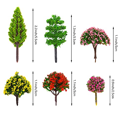 70Pcs Mini Mixed Miniature Trees for Handcrafts Landscape Diorama Supplies