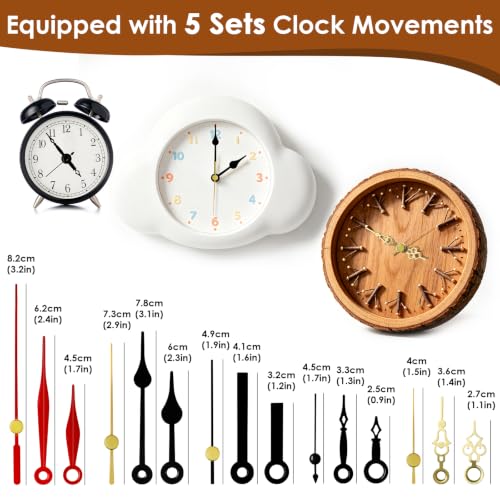 2PCS Clock Mechanism Kit, Quartz Clock Movement Replacement - size: 2PCS + 5 Pairs