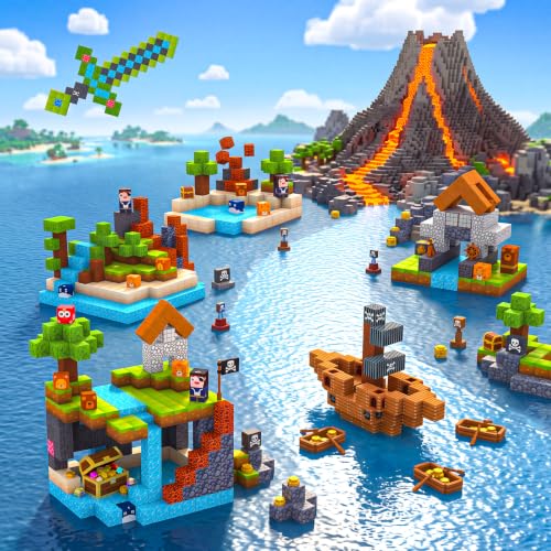 Bmag 248Pcs Pirate Themed Magnetic Building Blocks with Sound - size: 248 PCS