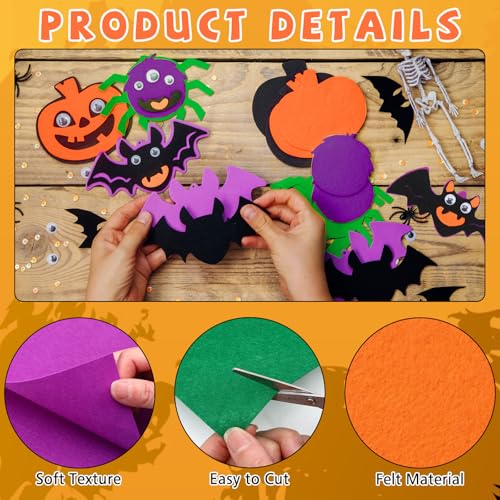 20 Pcs Halloween Felt Fabric Sheets for DIY Craft Sewing Decor