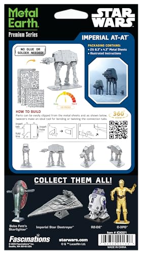 Metal Earth Premium Series Star Wars Imperial at-at 3D Metal Model Kit Fascinations