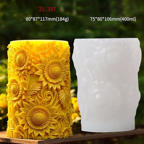 Rose Ball Candle Round Flower Peony Resin Mold - Resin Casting Silicone Molds for Home Decor & Candle Making Wave Spiral Mold - color: zl-397