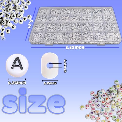 YMSDZHL Alphabet Beads A-Z 1900Pcs Letter Bead for Bracelet Jewelry Making - color: Black+Colorful,1900+PCS