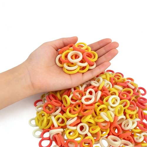 500 Pcs Yellow Cloth Loom Bands Refill, Elastic Fabric Loom Loops - color: Yellow