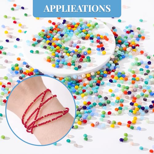 3080pcs 4mm Crystal Beads for Jewelry Making, Bracelets Making Kit - color: 28 color