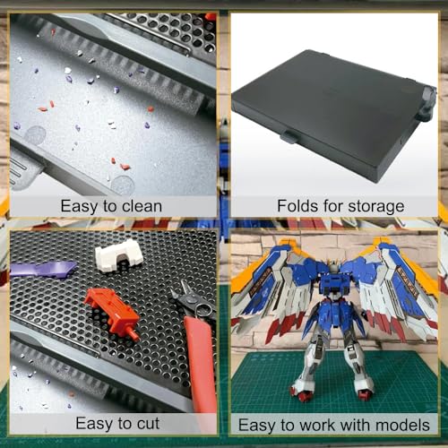 Making Workbench with Drawer, Portable Worktable for Cutting and Assembly, Model Work Table with Pliers Rack, Display Version, Dual Craft Cut Mat, Foldable Storage and Space-Saving - size: PMKJ018