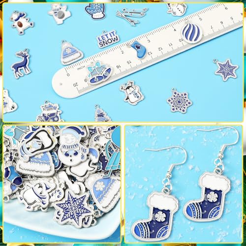 SANNIX 110Pcs/55 Pairs Christmas Winter Charms for Jewelry Making,Assorted - style: Winter Charms