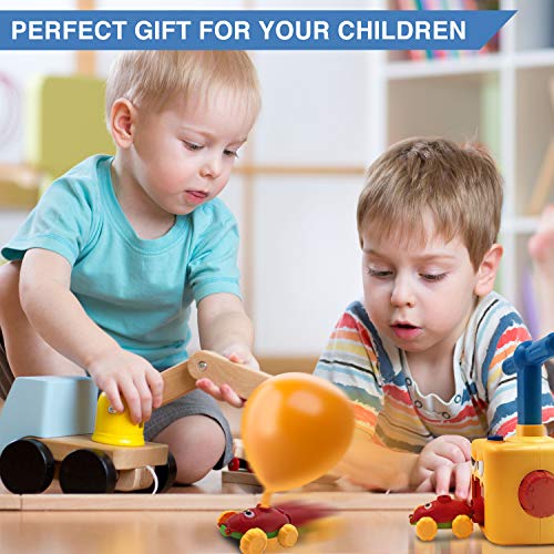 Balloon Launcher with Inertia Car Toy Set for Kids Ages 3 and Up - color: Yellow Monster