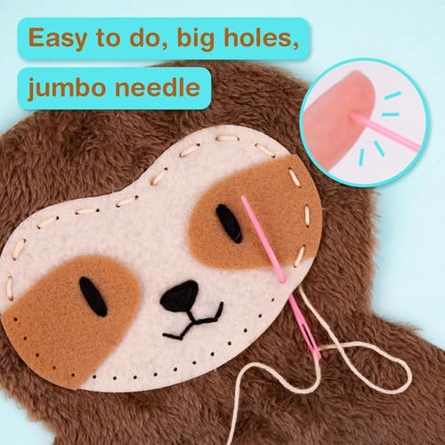 Avenir My First Sewing Kit for Kids 6-8, Sloth Stuffed Animal Craft Set - color: Sloth