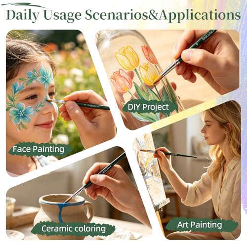 Detail Paint Brushes 14 Pcs Miniature Exact Size for Every Detail