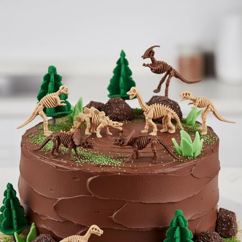 30 PCS Dinosaur Fossil Skeletons, Assorted Dinosaur Skeleton Toys Figures for Science Play Dino Sand Dig Party Favor Decorations - style: Light and brown