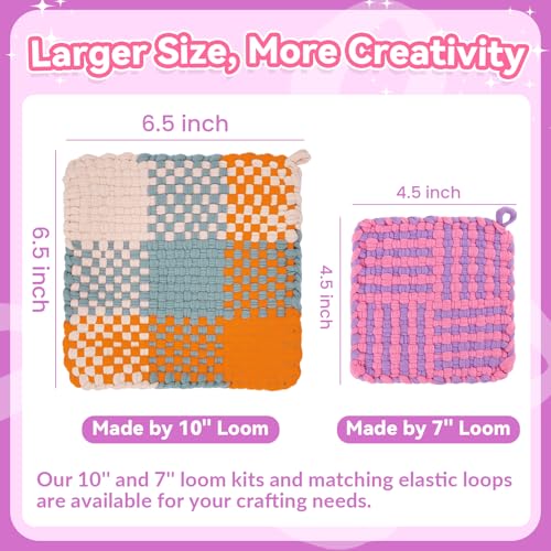 PREBOX 10’’ Potholder Weaving Loom Kit Refill Loops, DIY Crafts Supplies for Kids & Beginners, 224 Colorful Loops to Make 4 Large Pot Holders - color: Loops Refill - Plus