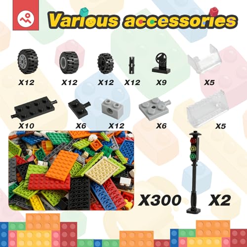 HUIZDQ 450pcs Wheels and Axles Set, Compatible with Classic Brick Toys - color: Multicolor, size: 450
