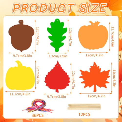 JULMELON 36 Pcs Fall Thanksgiving Scratch Art Crafts for Kids Party Favors - style: Fall