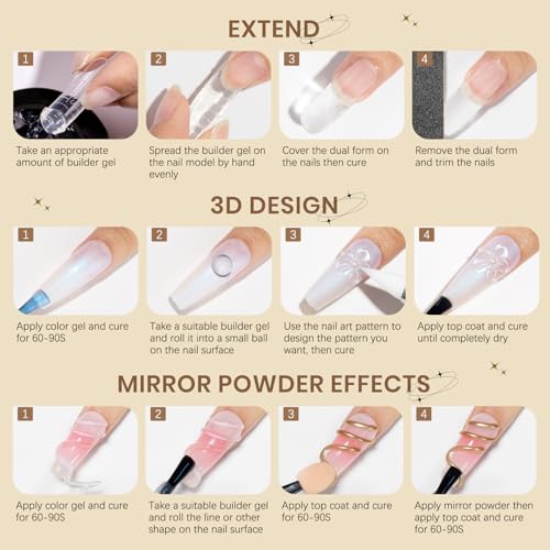 Clear 3D Sculpting Gel Non-Stick Hand Solid Builder Gel for Nails - color: Clear&Clear