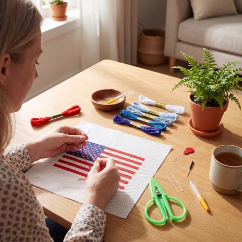 XunYee 23 Pcs American Flag Needlepoint Kit for Beginners Adults Starters - style: American Flag