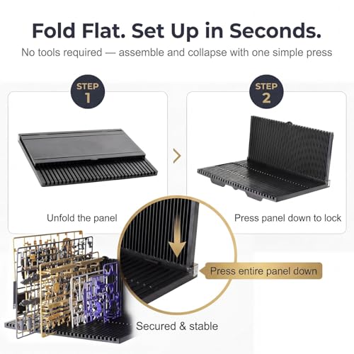 HUBEST Model Parts Organizer, Foldable L-Shape Rack for Gundam Building Kit