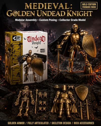 5.5 inch T13 Skeleton Knight Action Figure Set - color: Golden Skull Knight
