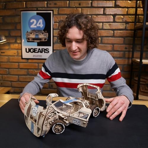 UGEARS UGT-24 Endurance Racer, DIY Model Car Kits 3D Puzzle, Mechanical Wooden Model Kits for Adults to Build, Wood Sports Car Racing - style: Endurance Racer