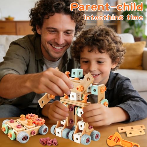 VEAIS Kids Tool Set,135Pcs Tool Set with Toolbox,Educational Montessori Toys,STEM Pretend Play Construction Toys for 3 4 5 Year Old,ABS Plastic Repair Toolkit for 3-6 Year Old Boy,Best Birthday Gift - color: Kids Tool Set for Kids