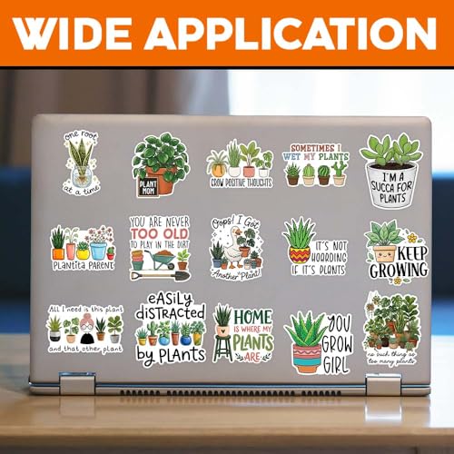 MAIANEY (3in) Cute Plant Stickers Pack 15Pcs, Funny Gardening Vinyl Decals for Water Bottle Laptop Journal Phone Case Scrapbook, Waterproof UV Resistant Botanical Stickers for Gardeners - color: Cute Plant