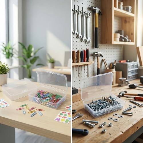 LJY 12 Clear Rectangular Plastic Boxes, 4.5 x 3.3 x 1.1 in for Watch Parts - color: Transparent, size: 4.5 x 3.3 x 1.1 inch