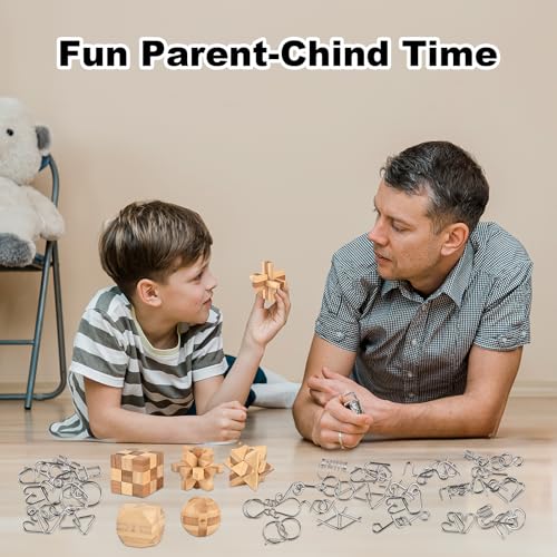 GOLDGE 30pcs Brain Teaser Puzzle Set for Adults & Kids