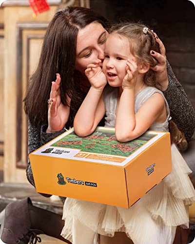 SainSmart Jr. 665 PCS Wooden Log Cabin Set Building House Toy for Toddlers, Classical STEM Construction Kit Compatible with Lincoln Logs for 3+ Kids - style: 665 PCS