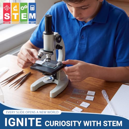 Tellegloww 120 Pcs Microscope Slides with Specimens for Kids & Students