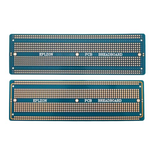 EPLOZN 2PCS 6.8"x2.05" & 2PCS 3.5"x2.05" Breadboard Kit Solderable Breadboards for Electronics Projects Compatible for DIY Soldering Circuits Projects Prototype Board,Blue - color: Blue