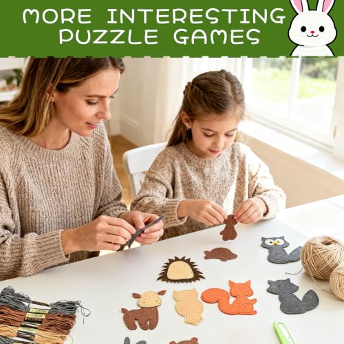 GOASION Sewing Kit for Kids, 8 Pcs Jungle Crafts Sewing Kit, Ages 5-8-12 - color: Forest Animals Sewing Set-8 Pack