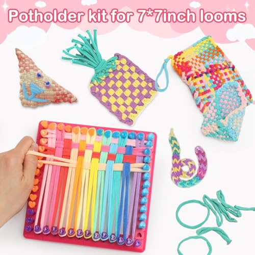 1000PCS Refill Loops for 7-Inch Weaving Potholder Loom, 8 Pastel Colors - color: Pastel
