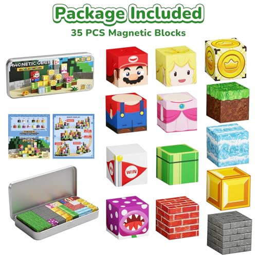Magnetic Adventure Travel STEM:35PCS Mini Blocks Kit for Ages 3-5 - size: 35PCS
