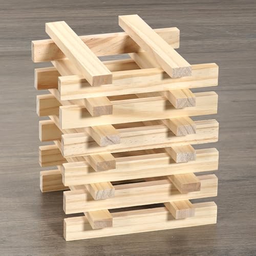 Wooden Sticks Wooden Dowels for Crafts Wood Strips Slats for Crafts 3/8"x 3/4" x 6", 40 PCS Decorative Wood Trim Planks for Wall, Unfinished Pine Lumber Pieces for Crafting, Woodworking Models Making - size: 3/8x3/4x6 in-40 PCS