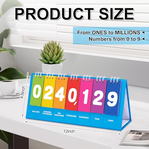 Epakh 12 Pack Place Value Flip Charts Math Manipulatives for Classroom
