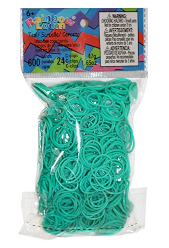 Rainbow Loom Solid Rubber Plastic Bands, Teal - color: Teal