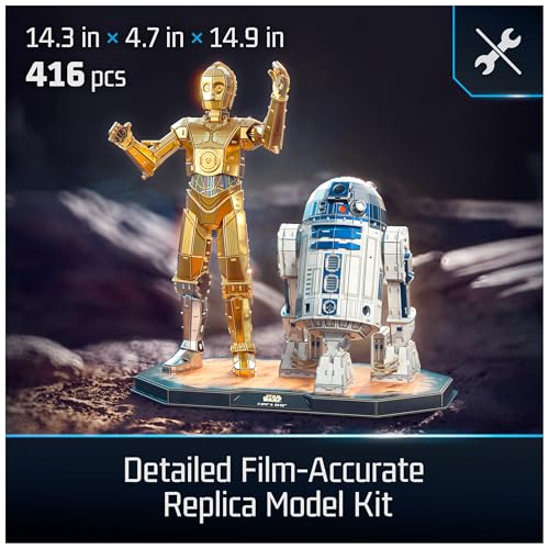 4D Build Star Wars C-3PO & R2-D2 Droid 3D Puzzle Model Kit, Room Display - style: C-3PO & R2-D2 416 pcs