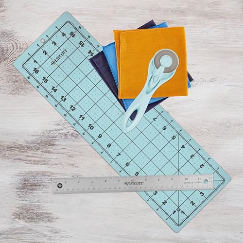 Westcott 3-Piece Craft Set - 45mm Rotary Cutter for Fabric, Cutting Mat, and Ruler (14798) - size: 3-Piece, style: Craft Set