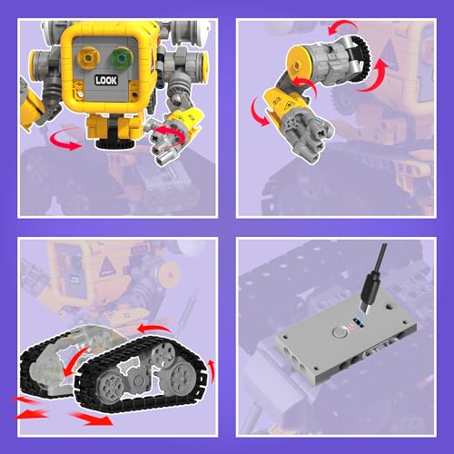 5-in-1 STEM Robot Building Kit, APP & Remote Control Robotics Kit - color: Yellow