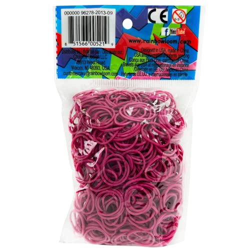 Rainbow Loom® Fuchsia Rubber Bands with 24 C-Clips (600 Count) - color: Fuchsia
