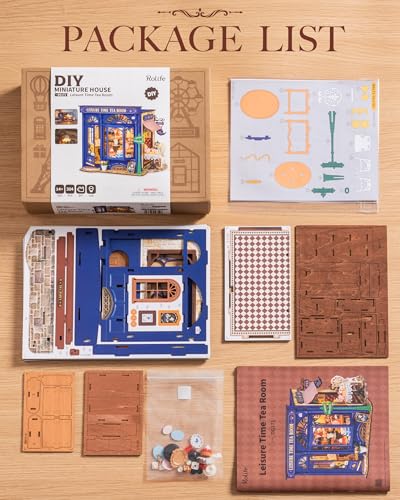 Rolife DIY Miniature House Kit for Adults - Leisure Tea Time - color: Leisure Time Tea Room