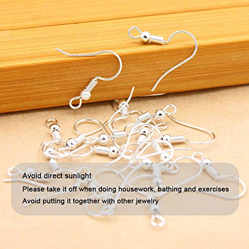 Hypoallergenic Earring Hooks, 800PCS/125 Pairs Silver Plated Earring Making - color: Silver, size: 800pcs