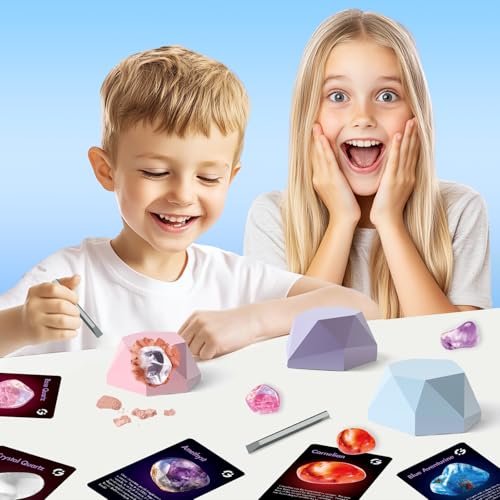 Piano Potato Gemstone Dig Kit, 12 Real Gems & Crystals, STEM Toy - color: Diamond Gems Dig