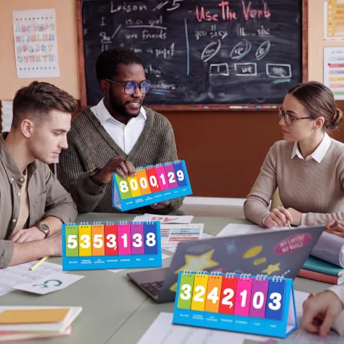 Epakh 12 Pack Place Value Flip Charts Math Manipulatives for Classroom