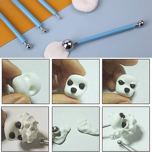 9 PCS Dotting Tools Ball Styluses with Box, Pen Dotting Tools Set for Rock Painting, Pottery Clay Modeling Embossing Nail Art - size: 9 PCS